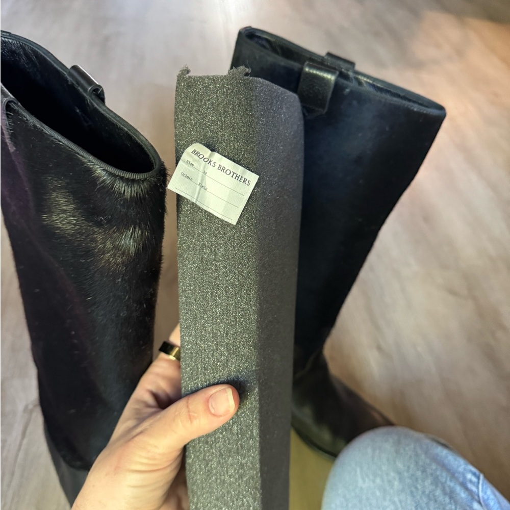 Black Leather Knee-High Boots - Picture 11 of 17